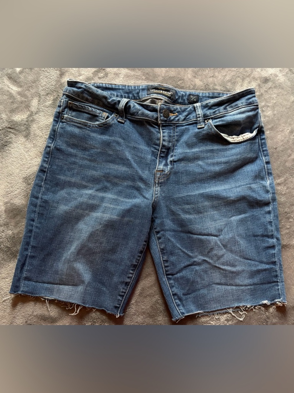 Lucky Brand Women's Dark Blue Denim Bermuda Shorts